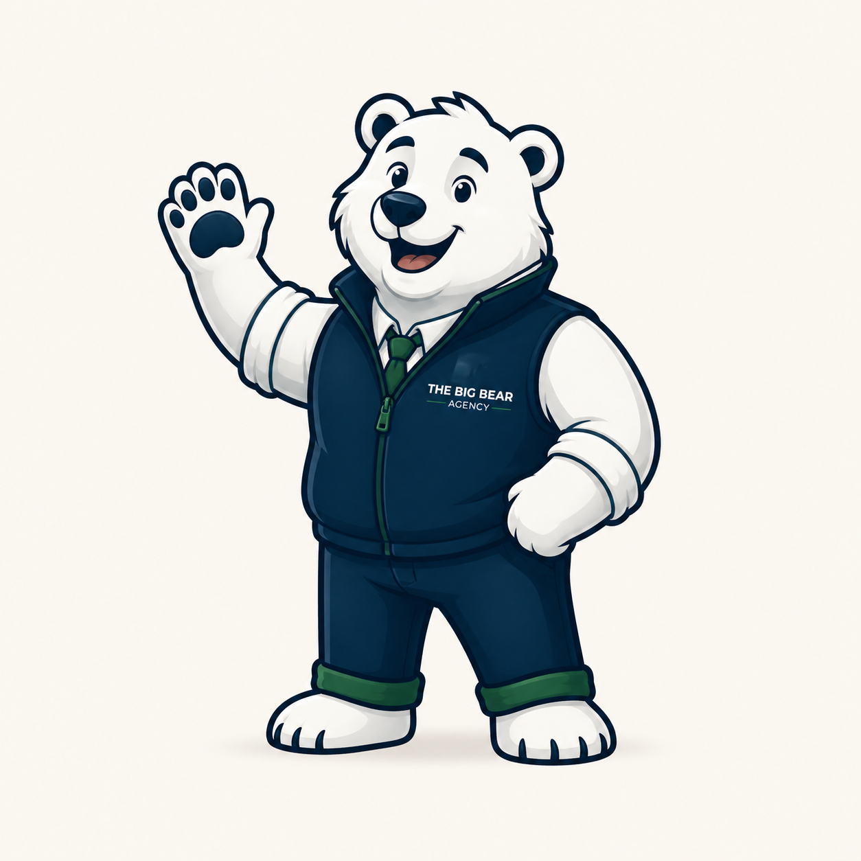 Big Bear, the friendly AI mascot of The Big Bear Agency