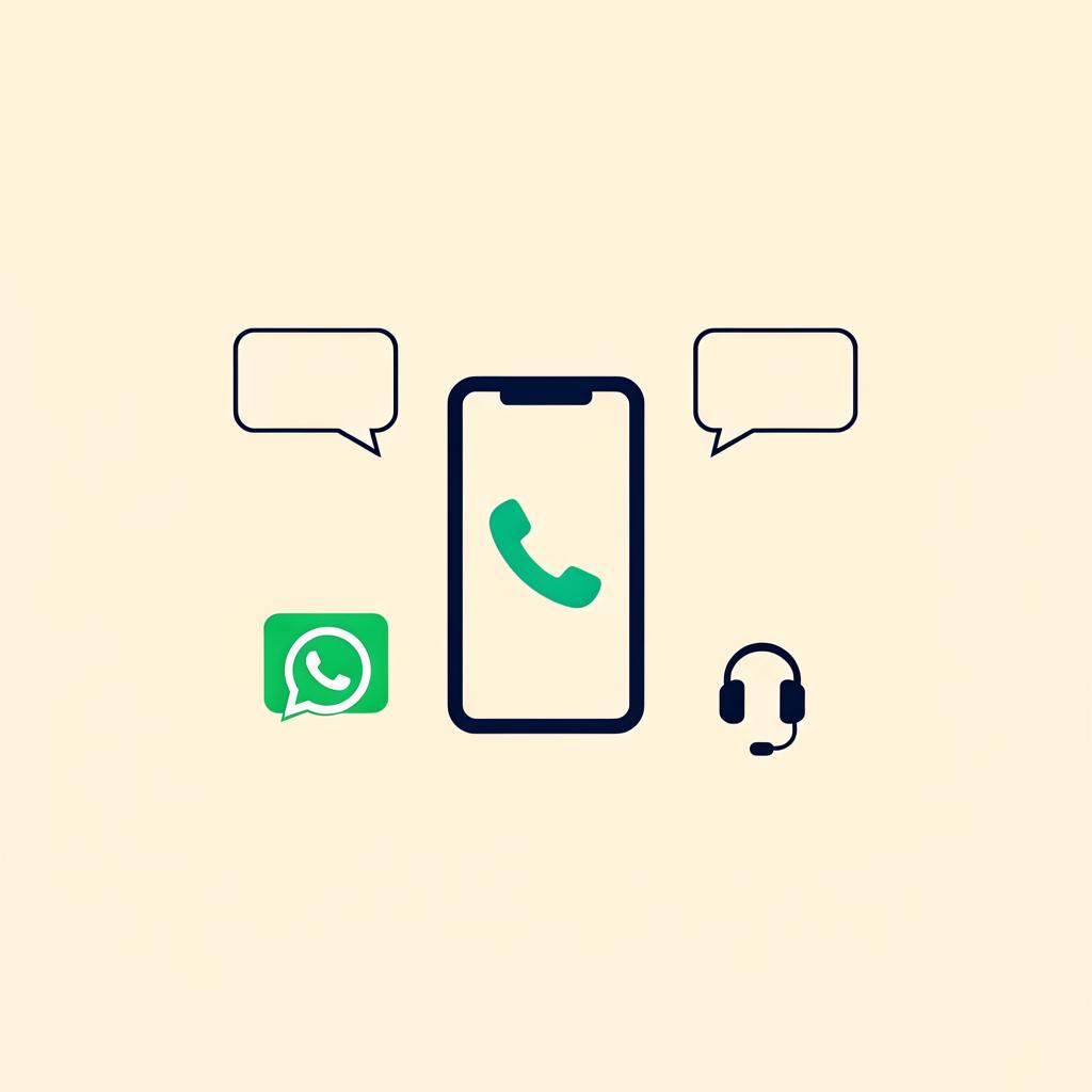 Phone, WhatsApp messages and AI receptionist capturing customer enquiries
